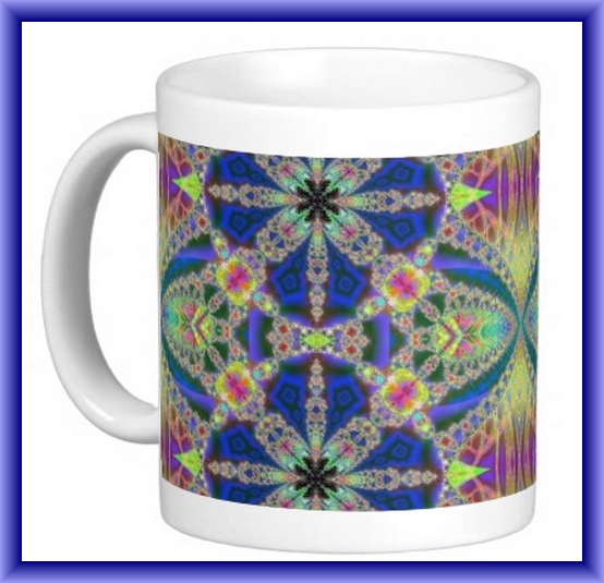 Colorful Fractal Burst Mug at http://www.zazzle.com/crystalwriter*